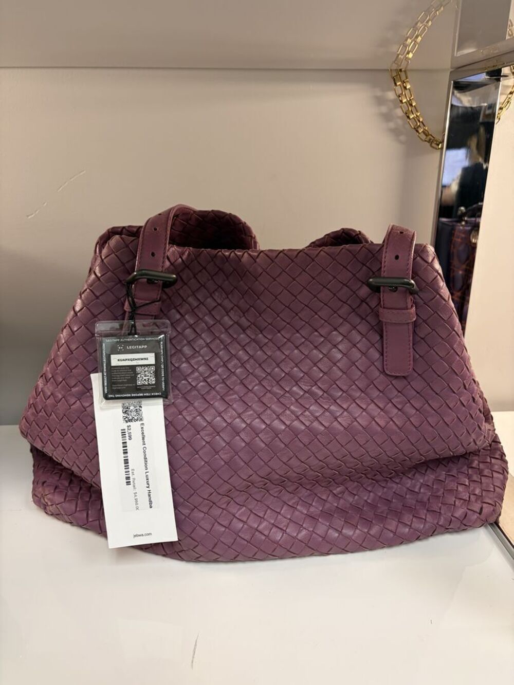 Bottega Veneta Intrecciato Purple Leather Large Tote